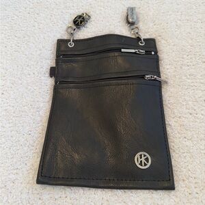 Hip Klips Black Clip On Waist Pouch Phone Wallet Travel Belt Pocket Organizer